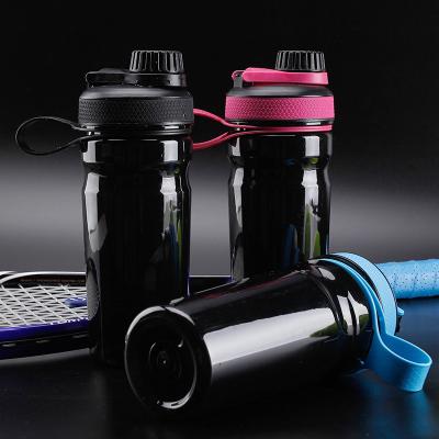 China GYM Fitness Plastic Glitter Stocked Protein Powered Shaker Water Bottle Custom Logo for sale