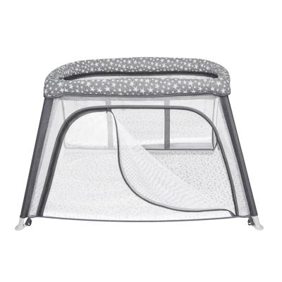 China Modern there are breathable nets all around powder-coated foldable and compact steel pipe baby playpen for sale