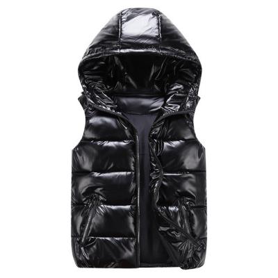 China Windproof Women Winter Vests Hooded 2021 New Short Sleeveless Bright Color Cotton Padded Jacket Winter Vest Female Vest for sale