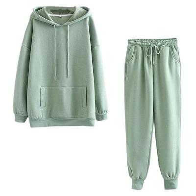 China Breathable 2 Piece Set Women Autumn Oversize Sweatshirt Fleece Tracksuit Long Sleeve Set for sale