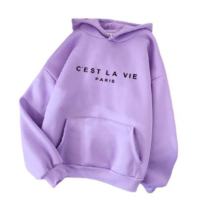 China Breathable Streetwear Women Letter Printed Hooded Sweatshirts Korean Causal Female Hoodie Fashion Sweatshirt Long Sleeve for sale