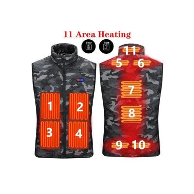 China 2021 Breathable Fashion 11 Heated Zone USB Smart Heating Thermal Warm Winter Warm Vest For Men And Women for sale