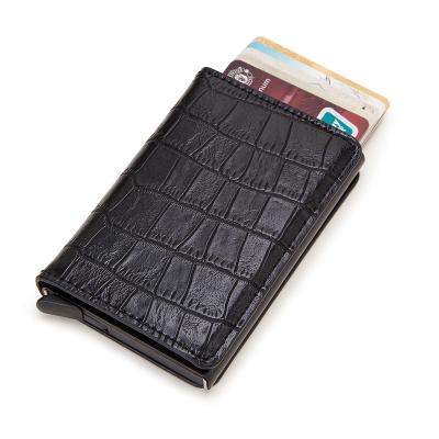 China RFID Blocking Protect Card Holder Fashion Mens Anti RFID Pocket Blocking Credit ID Card Holder Wallets for sale