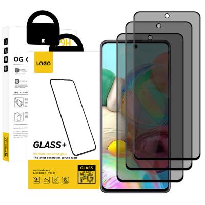 China Mobile Phone With Privacy Screen Protector For Samsung Galaxy A71 Note 10 Lite S10 Lite Full Cover Adhesive Tempered Glass for sale