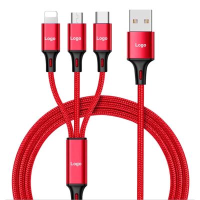 China Hotsell 3 In 1 2A Mobile Phone Charging Micro Usb Cable Type C Phone Data Cable Charger For Samsung Android IOS for sale