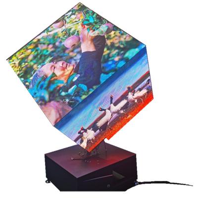 China Cube p2.5 960x960mm indoor screen p2 p2.5 p3 p4 p5 dj cubic p2.5 960x960mm indoor cubicle six side modules protective film surface and 45 degree clamshell bottome six side led display for sale