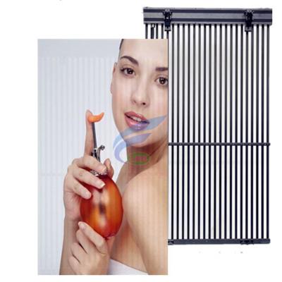 China Graphic video image text message 500x1000mm outdoor DIP p15.625-31.25 led curtain led transparent display oled transparent display for sale