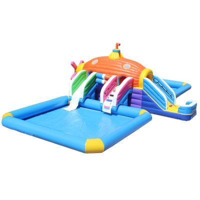 China Popular Outdoor Ocean Bouncer Yacht Theme Oxford Cloth or PVC Tarpaulin Sale Inflatable Water Slide with Pool for Kid for sale