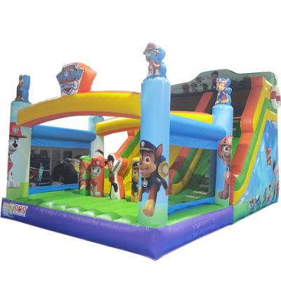 China Commercial Oxford Cloth or PVC Tarpaulin Kids Playground Obstacle Ocean Slide with Inflatable Pool Bouncer EN Promocion for sale