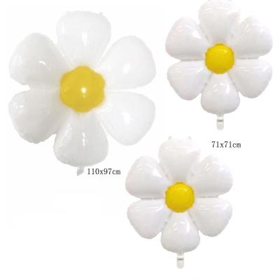 China Party decoration birthday party decoration photo the new props Daisy Flower Aluminum Foil Balloons white for sale