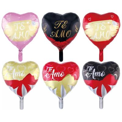 China Party Decoration New TE AMO Globos Spanish 18 Inch Love Heart Balloon For Valentine's Day Birthday Wedding Decoration for sale