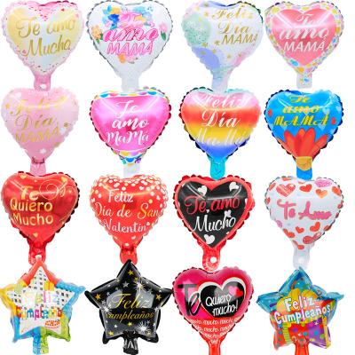 China New Party Decoration 10 Inch Spanish Foil Balloons For Mothers Day Party Decoration Te Amo MaMa Globos Balloon for sale