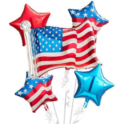 China Independence Day 5 Packs 4th of July Decoration Set for Independence Day American Flags National Day Balloon Set Party Supplies Patriotic for sale