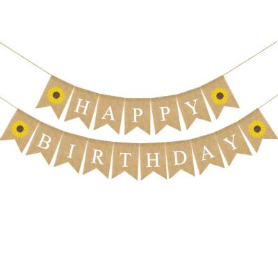 China Happy Birthday Banner Party Decorations Party Decorations Garland Children Baby Boy Girl Canvas Kid Bunting Adult Favors Supplies for sale