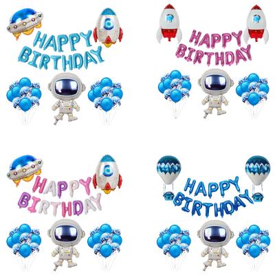 China Gift Toy Space Theme Astronaut Inflated Cartoon Helium Foil Balloon Set For Party Birthday Decoration for sale