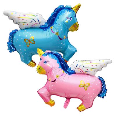 China Birhday/Wedding Animal Flying Horse/Mini Large Party Inflatable Pink /Medium Size Bule Cute Cartoon Shape Aluminum Foil Balloon For Decoration Home for sale