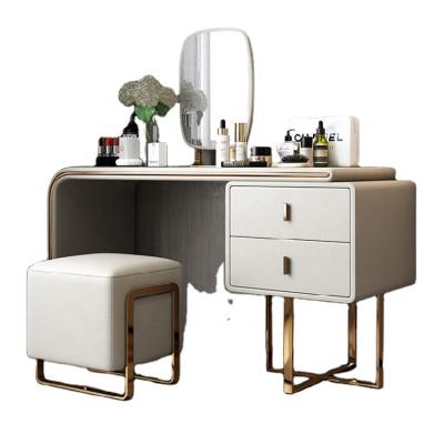 China With Mirror And Snitch Modern Design Hotel Furniture Luxury Metel Bedside 2 Drawers Mirror Makeup Dressing Table With Stool for sale