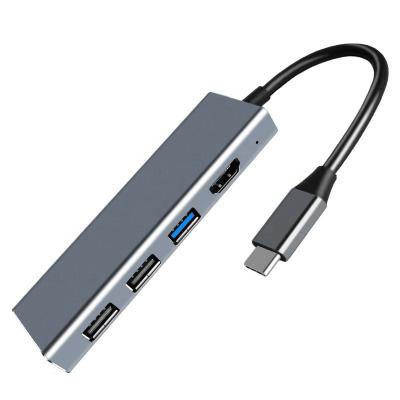 China Aluminum Alloy+ABS USB C Hub, USB C Docking Station 7 in 1 Type C Laptop Dock Station Adapter for sale