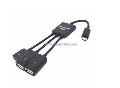 China Octopus Shape Micro USB HUB 2Ports OTG External Cable For Smartphones EHB-098 for sale