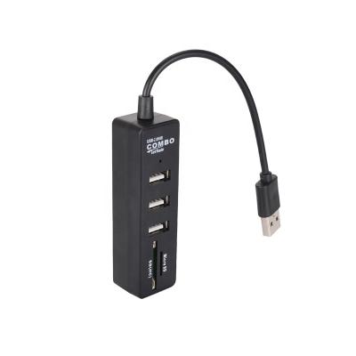 China EHB-124 USB Hub 2.0 Card Reader Combo High Speed ​​USB Splitter SD/MMC TF Card Reader for sale