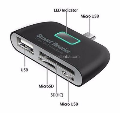 China 4 In 1 OTG Adapter Micro USB Card Reader SD ECR-026 for sale