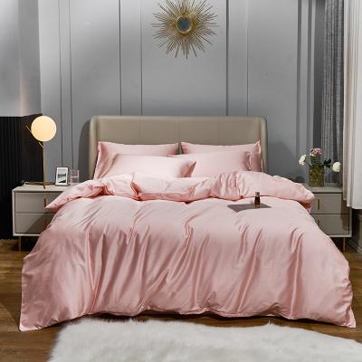 China Luxury Comfy Pink Pillow Cover Flat Sheet Pillow Cover Princess Home Kids Anti-Pull Sateen Cotton 60x60 Duvet 4 Pieces Bedding Set for sale