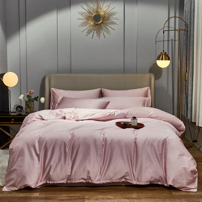 China Luxury Cooling Summer Princess Pink Duvet Cover Pillow Sham Sheet Sets Anti-Pull Queen Size Bedding Sateen Cotton Fabric for sale