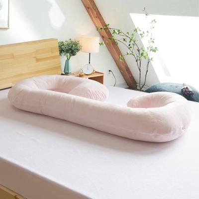 China New 2020 Soft Light Pink Maternity Anti-Static J Shaped Full Body Pregnancy Pillow For Mom for sale