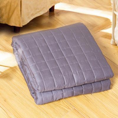 China Anti-Static Cotton Fabric 7 Layers Non-Toxic Kids Glass Beads Low Allergy Gray Weight Blanket for sale