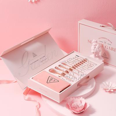 China Recycled Materials Custom Empty Paper Gift Packaging Pink Makeup Brush Box for sale