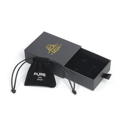 China Custom Velvet Accessories Black Jewelry Pouch Earring Packaging Black Velvet Accessories Jewelry Pouch Pouch for sale