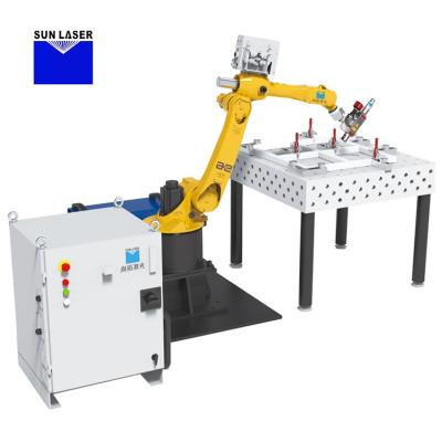 China CNC zesassige robotlasersweismachine Automatische robotarm Robotic welding systemen Te koop