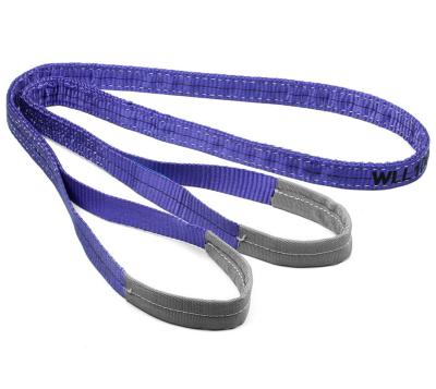 China 1000kg Polyester Flat Webbing Slings 1 Ton 1/2/3/4/5/6/8/10m Flat Lifting Sling Polyester Webbing Sling for sale