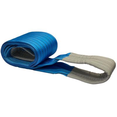 China 8000kg Polyester Flat Webbing Slings 8 Ton 1/2/3/4/5/6/8/10m Flat Lifting Sling Polyester Webbing Sling for sale