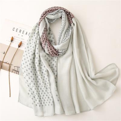 China Soft Smooth European American Cotton Polka Dot Shawl Scarf Multicolor Splicing Polka Feeling Shawl Squishy Scarf For Women for sale