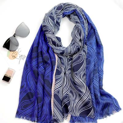 China Soft Feeling Twill Cotton Sheet Ready Running Palm Printed Scarf Spring Summer Designer Inspired Scarf for sale