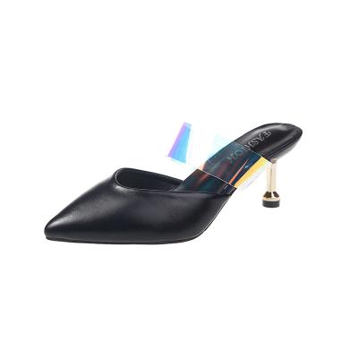 China Custom Candy Color Stiletto Women's Anti-Smell Brand Fashionable Lady Led Toe High Heel Sandals Low Pump Shoes Slipper for sale