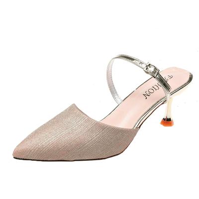 China Fashionable Anti-Smell Women Candy Color Stiletto Lady Pointed Toe High Heel Sandals Low Pump Shoes for sale