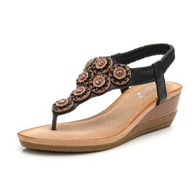 China New Fashion Trend Summer Style For Ladies Sandals, Bohemian Shoes With Hard Wedge Feel And Wearing for sale