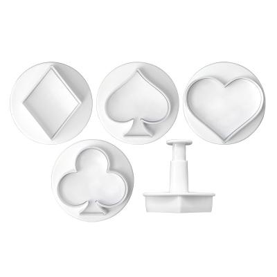 China Sustainable 4pcs Poker Shape Cookie Springform Molds for Fondant, DIY Kitchen Baking Cake Tools for sale