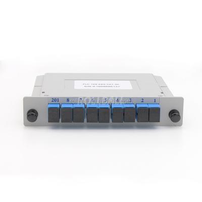 China 1*8 gpon epon/onu olt splitter, 1U rack mount PLC fiber splitter, SC/APC RB-M1XXXX for sale