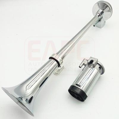 China TZ-318 450mm 17inch Chrome Air Horn Truck Air Trumpet Single Horn Zinc Alloy Air Horn for sale