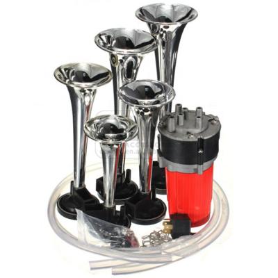 China ABS+Metal TZ-329 Chrome 5 Pipes Durable Wholesale Dixie Melody Horn Kit Truck Bus Dixieland Pakistan Musical Pump for sale