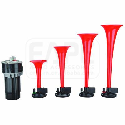 China Durable ABS+Metal 12V Musical Electro Horn 4 Pipe Air Horn Pneumatic Air Horn Wedding Walk Melody for sale