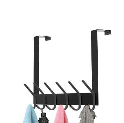 China Viable Over The Door Hook 12 Hook Holder Stainless Steel Heavy Duty Over The Door Hanger Rack For Bathroom Organization for sale