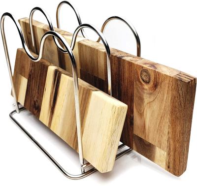 China Sustainable Stainless Steel Wire Cutting Board Holder Cutting Board Rack Organizer for sale