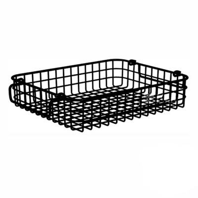 China Home Decorative Customized Sustainable Size Classic Black Storage Iron Wire Basket for sale