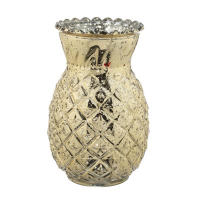 China Pineapple eco-friendly home unique glass vase decoration glass flower vase for sale