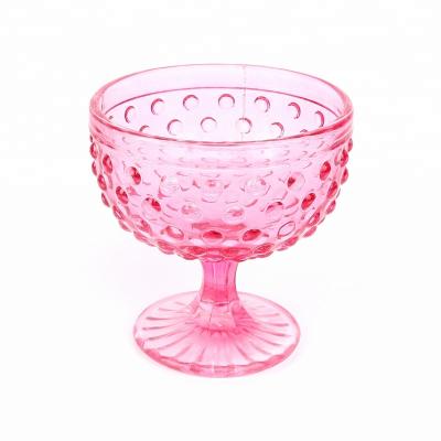 China Sustainable colorful household glassware ice cream cup galss dessert mug for sale