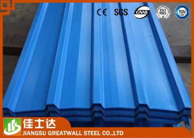 China Hot Dipped Galvanized Metal Roofing Panels Color Steel Tile , Ral5012 Sea Blue for sale